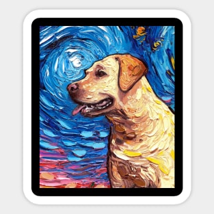 Yellow Labrador Night (portrait) Sticker